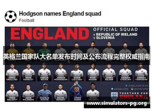 英格兰国家队大名单发布时间及公布流程完整权威指南