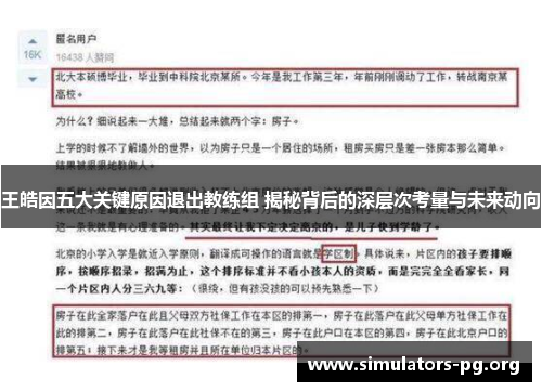 王皓因五大关键原因退出教练组 揭秘背后的深层次考量与未来动向